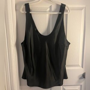ASOS Design Curve Black Satin Scoop Neck Cami